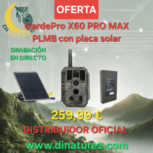 GardePro x60 Pro Max PLMB + Panel Solar y memoria integrada de 32GB