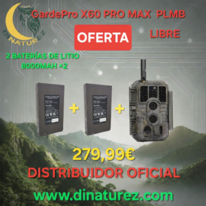GardePro X60 PRO MAX PLMB con 2 baterías y memoria integrada de 32GB