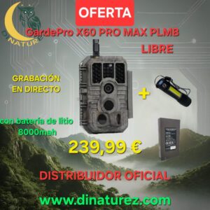 Espectacular GardePro X60 PRO MAX PLMB con memoria integrada de 32GB